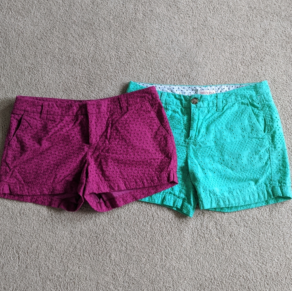 Set of 2 Eyelet Shorts